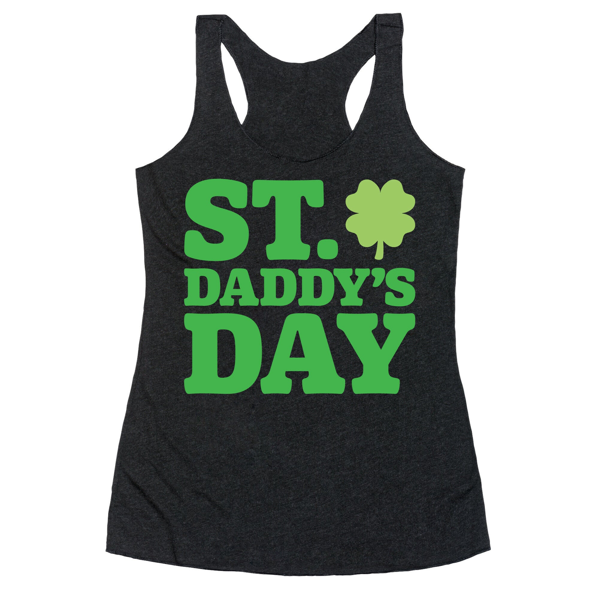 St. Daddy's Day White Print Racerback Tank